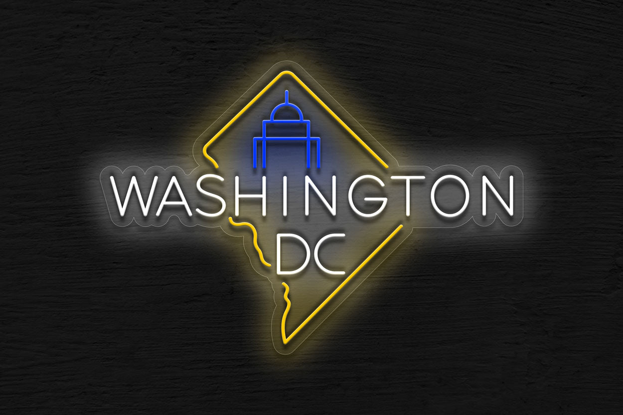 Washington DC Map LED Neon Sign