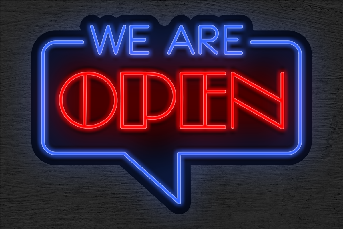 &quot;We Are OPEN&quot; Two Color LED Neon Sign
