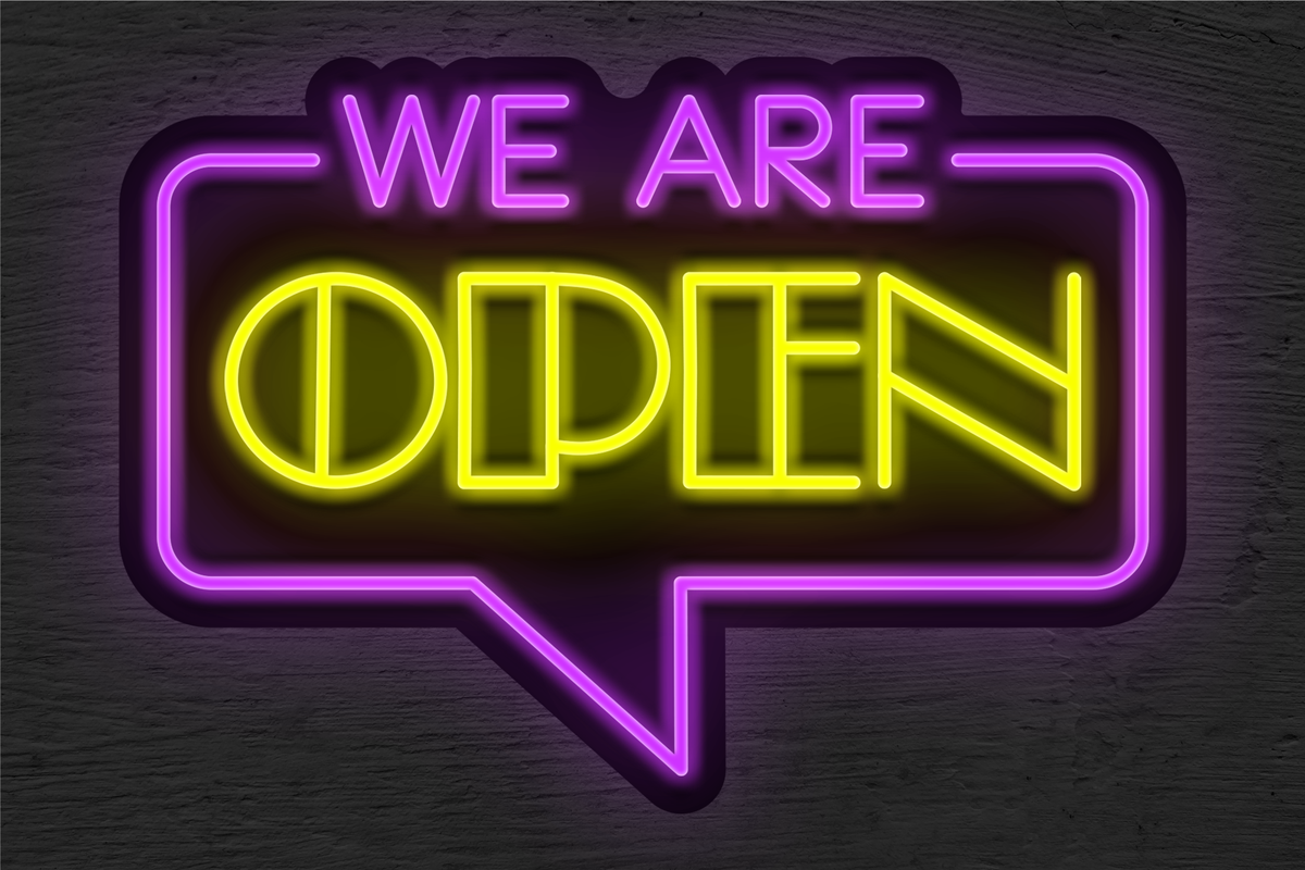 &quot;We Are OPEN&quot; Two Color LED Neon Sign