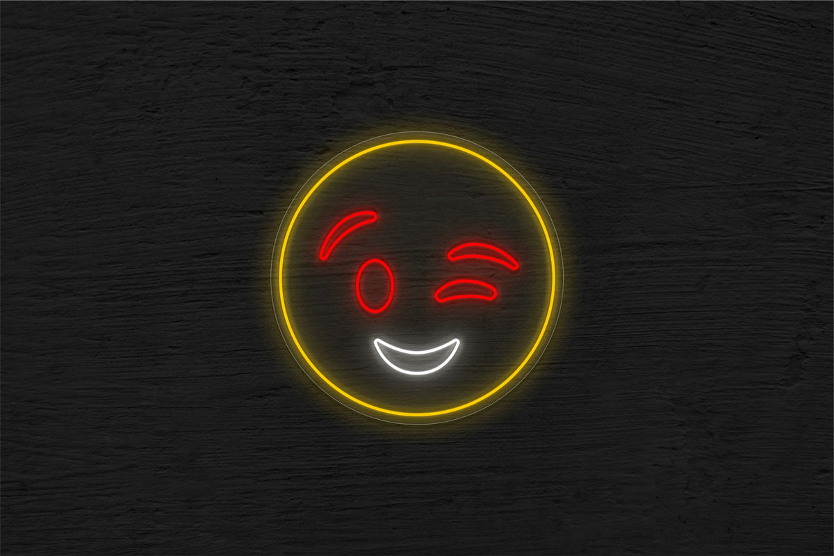 Winking Face Emoji LED Neon Sign