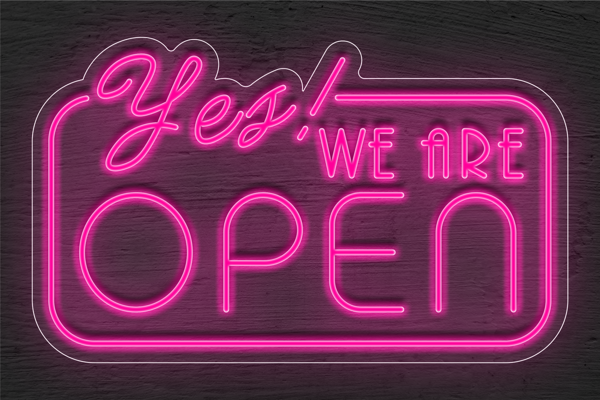 &quot;Yes! WE ARE OPEN&quot; LED Neon Sign
