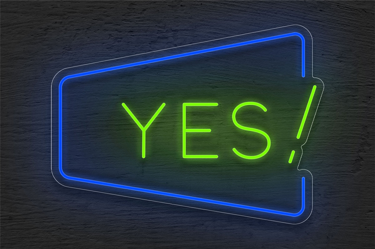 &quot;Yes!&quot; with Border LED Neon Sign