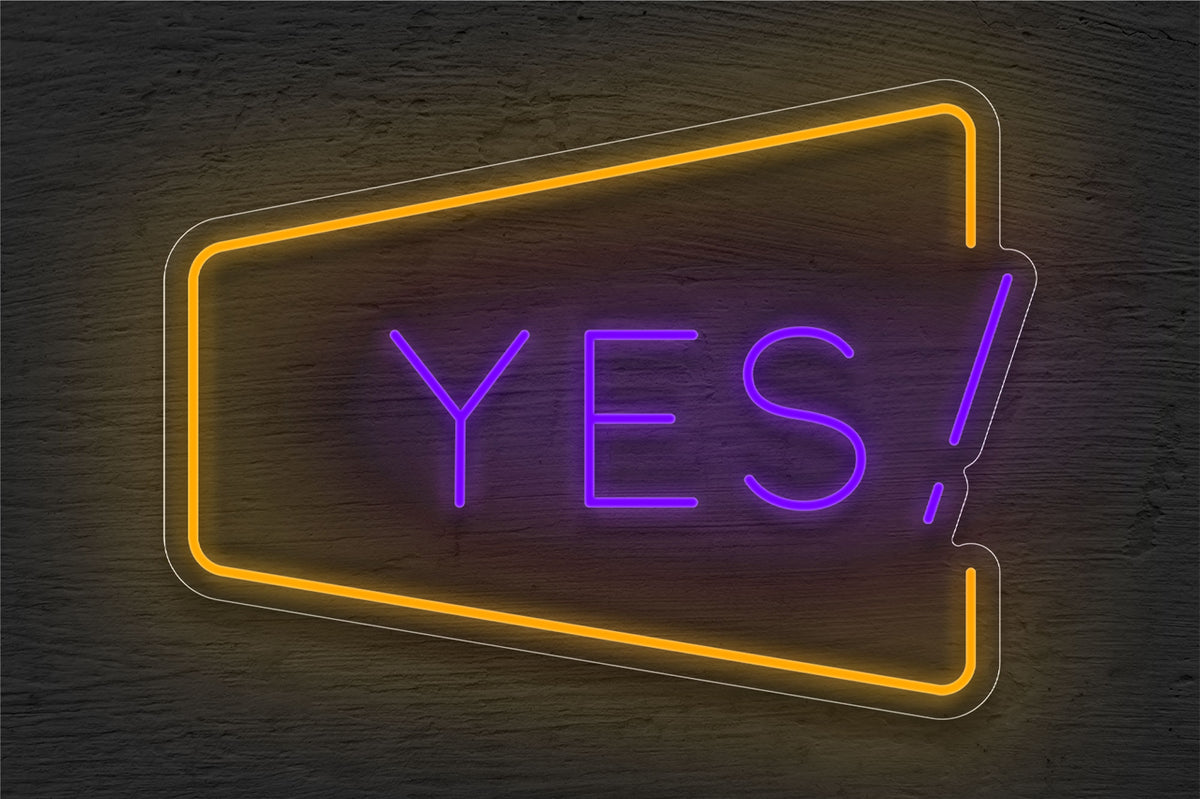 &quot;Yes!&quot; with Border LED Neon Sign