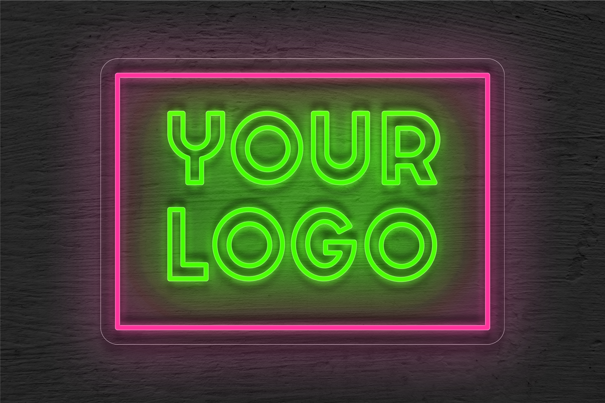 YOUR LOGO with Rectangular Border LED Neon Sign